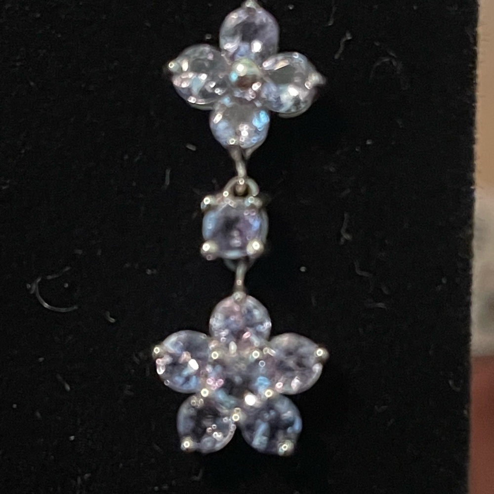 10Kt WG Tanzanite Drop Earrings EUC